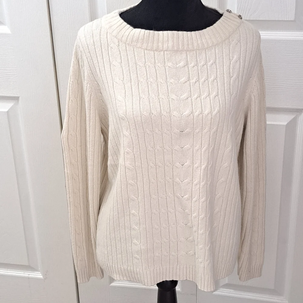 Karen Scott Silk/Rabbit Hair Pullover Sweater Size L